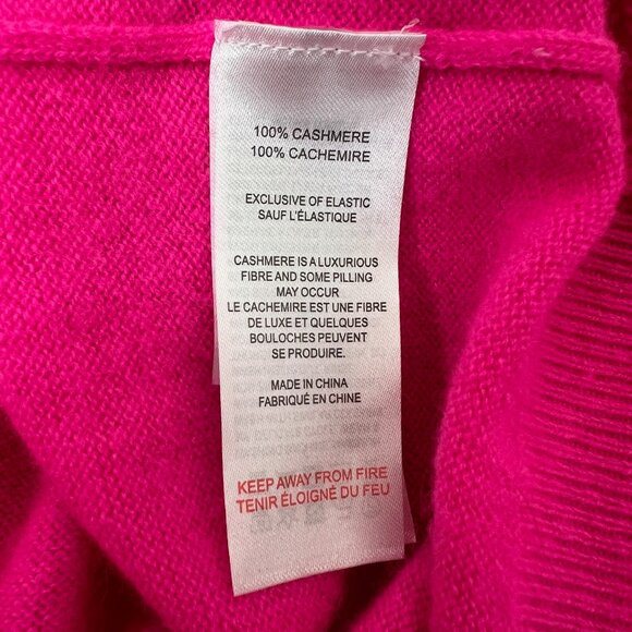 Brodie Cashmere Barbie Pink Aspen Stripe Sweater - Size L - Picture 6 of 7